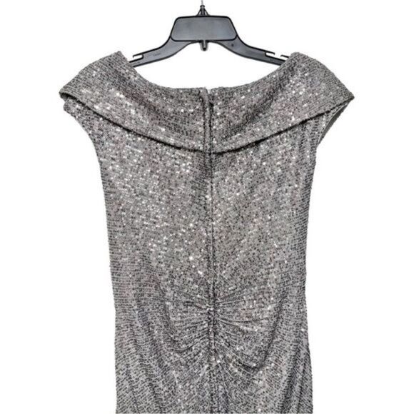 New La Femme Sequin Faux Wrap Cocktail Dress Size 10 - Picture 9 of 11